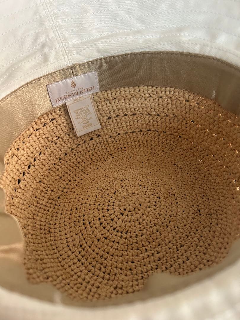 ヘレンカミンスキー・コットンとラフィアの帽子