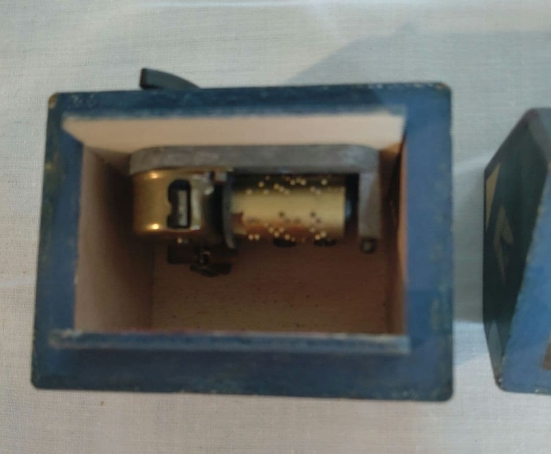 ビンテージ西ドイツETMER-DESIGN製手描クリスマスデザイン木製オルゴール