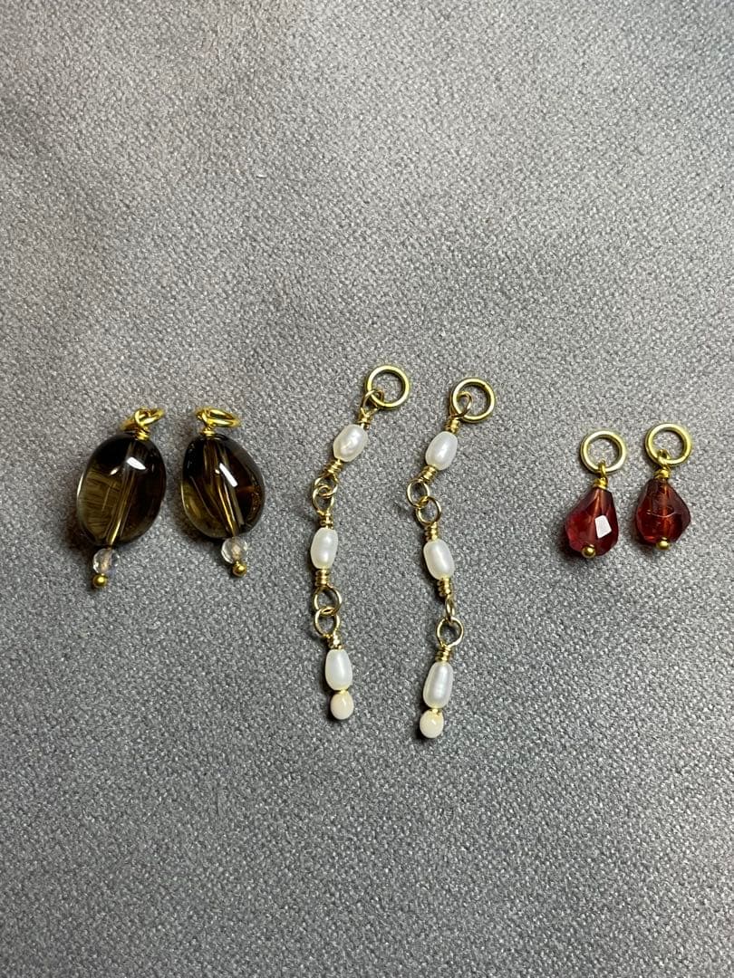 アガットピアスチャーム3点