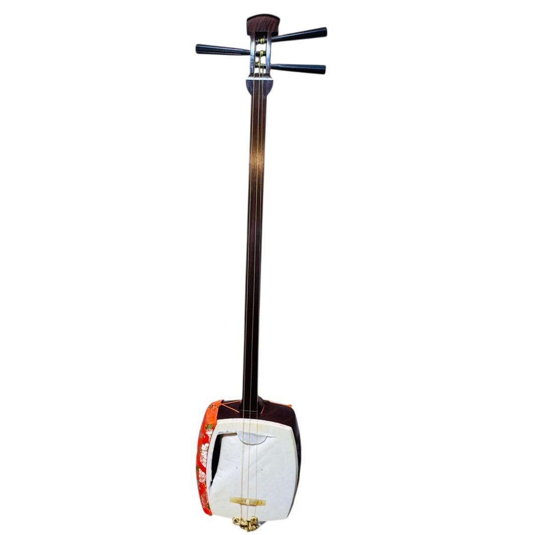 三味線 中棹 正寸　民謡　地唄　皮破れあり　ハードケース付き