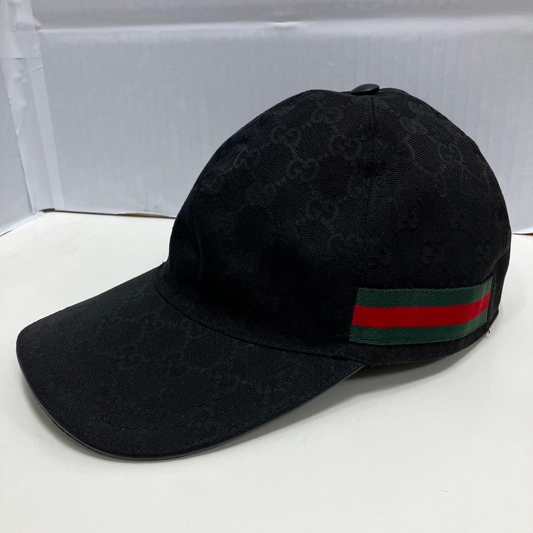 【ほぼ未使用】グッチ GGキャンパス シェリーライン キャップ 帽子 L 59