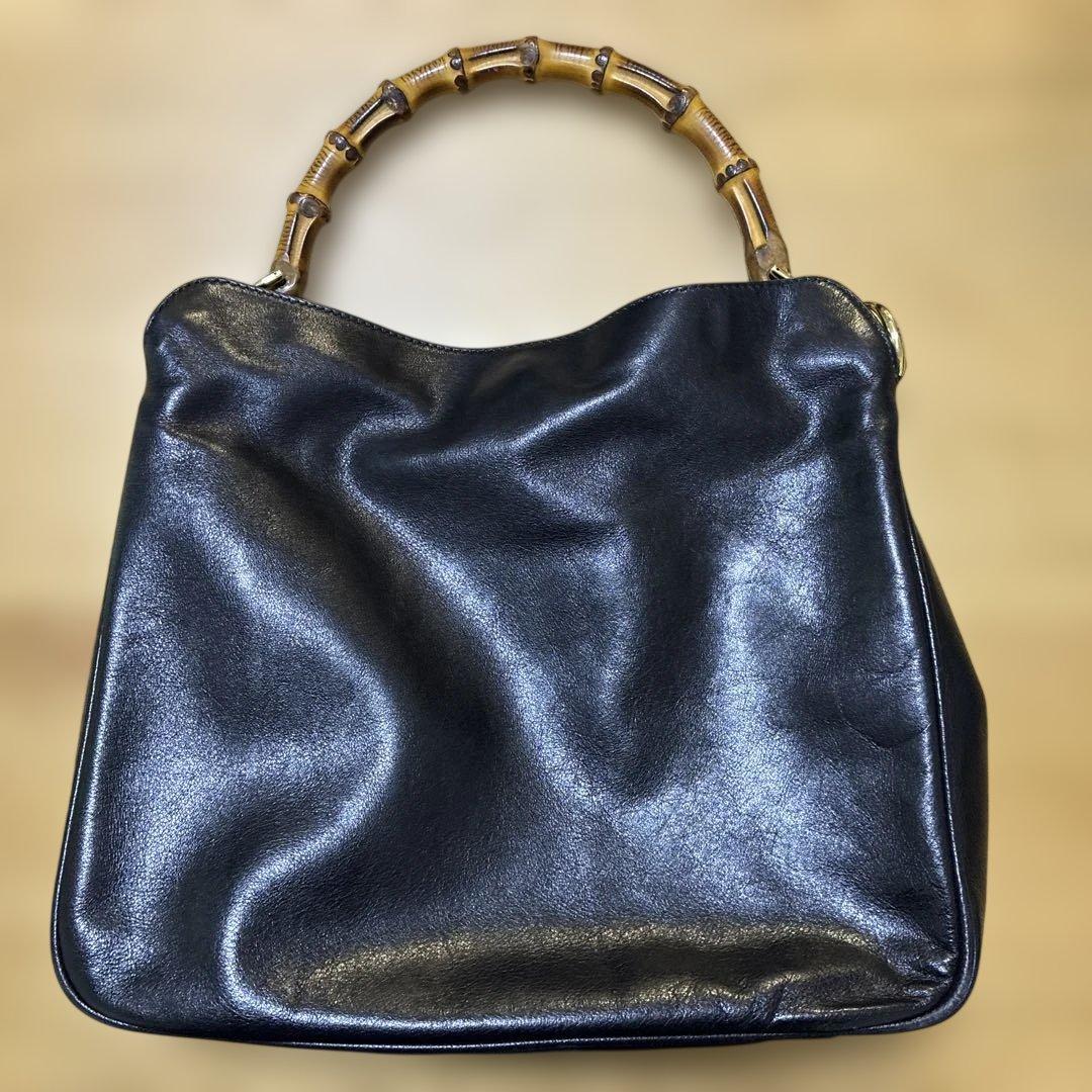 GUCCI バンブーハンドル 黒 ハンドバッグ