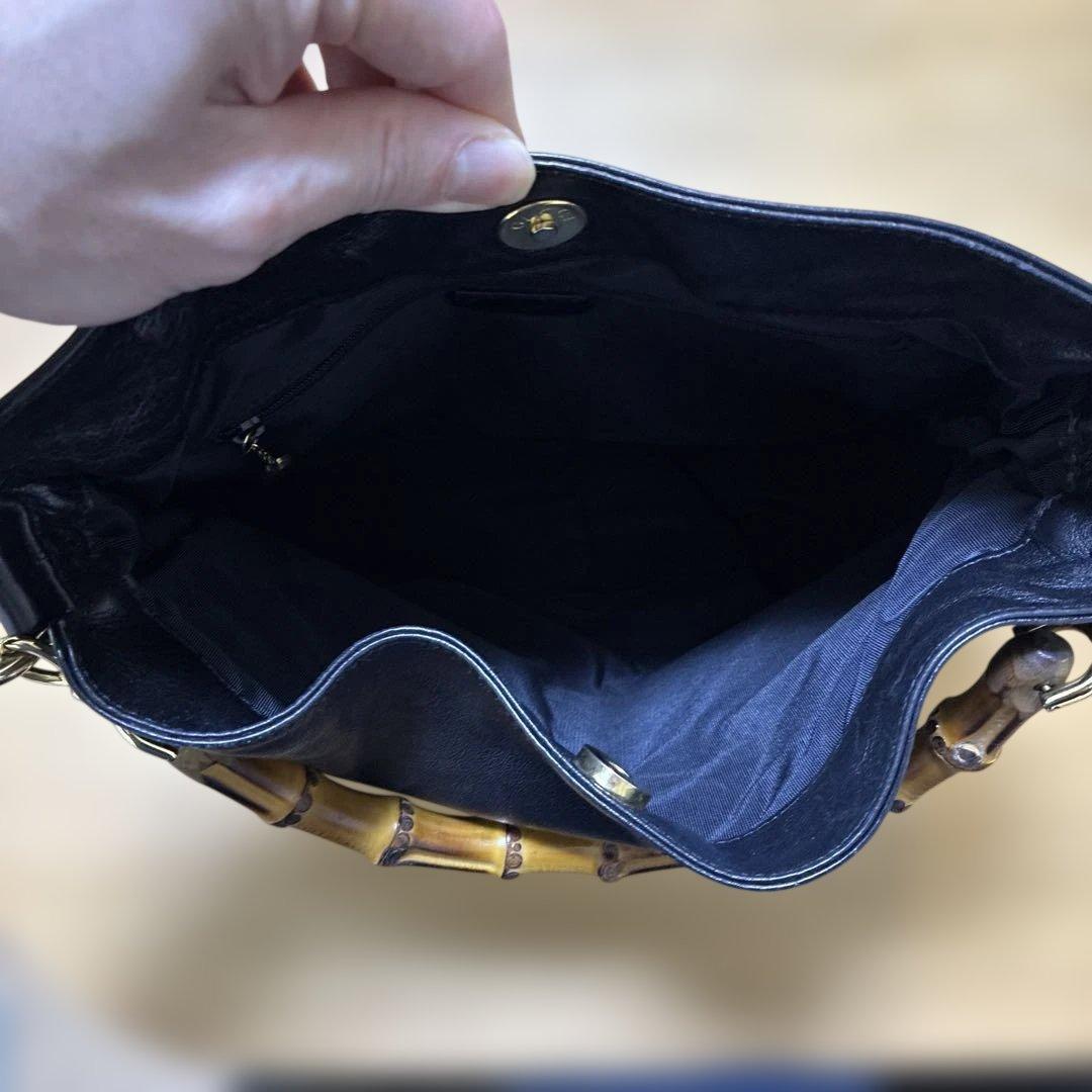 GUCCI バンブーハンドル 黒 ハンドバッグ