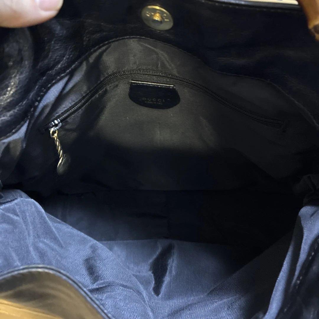GUCCI バンブーハンドル 黒 ハンドバッグ