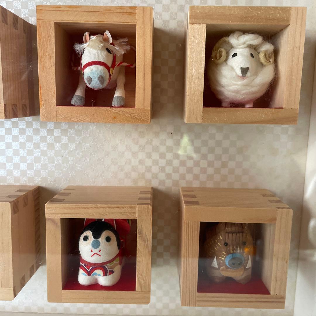 と*き様 動物モチーフの立体オブジェ 12個セット　干支勢揃い