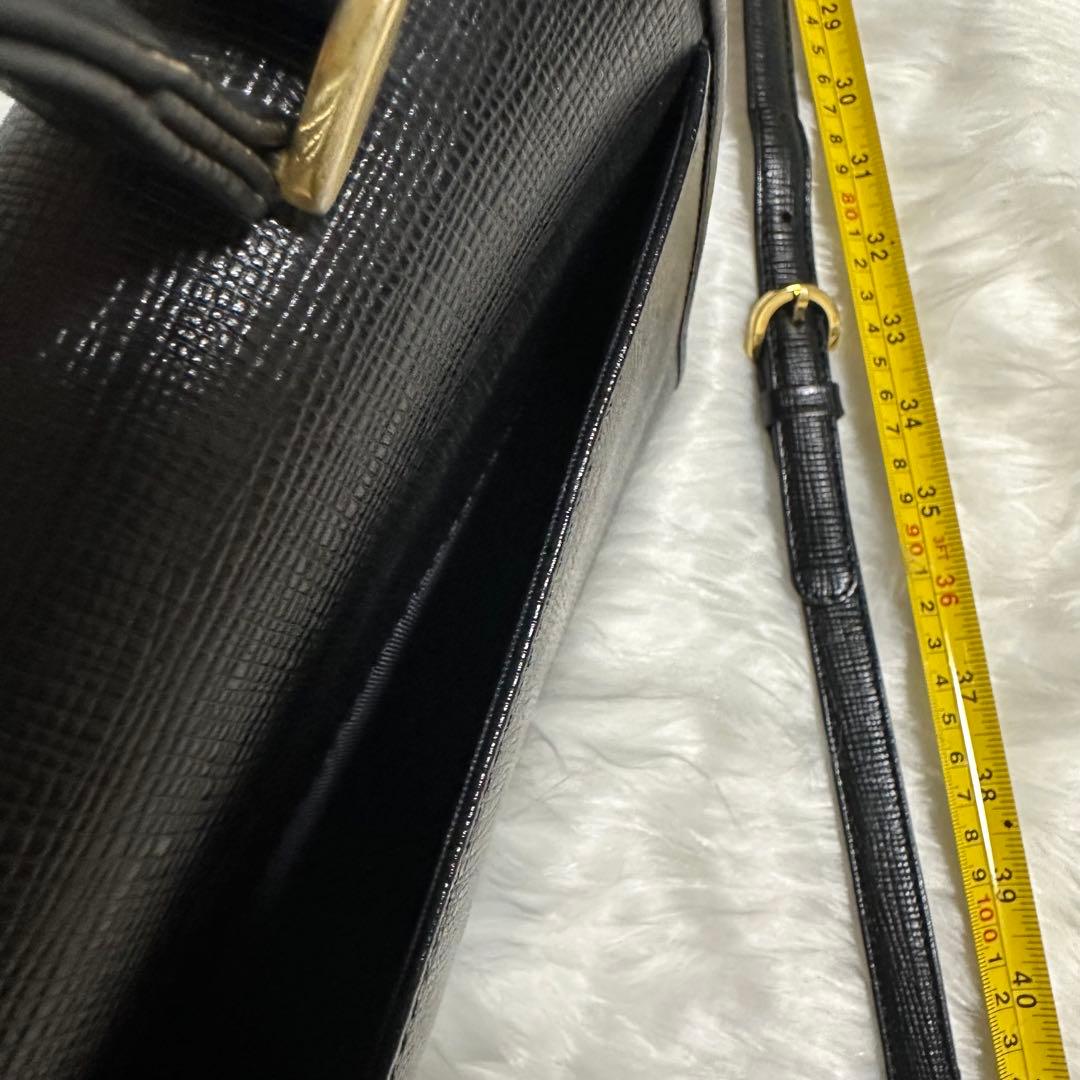 courregesクレージュ2wayハンドバッグショルダーバッグ黒金ロゴ レザー