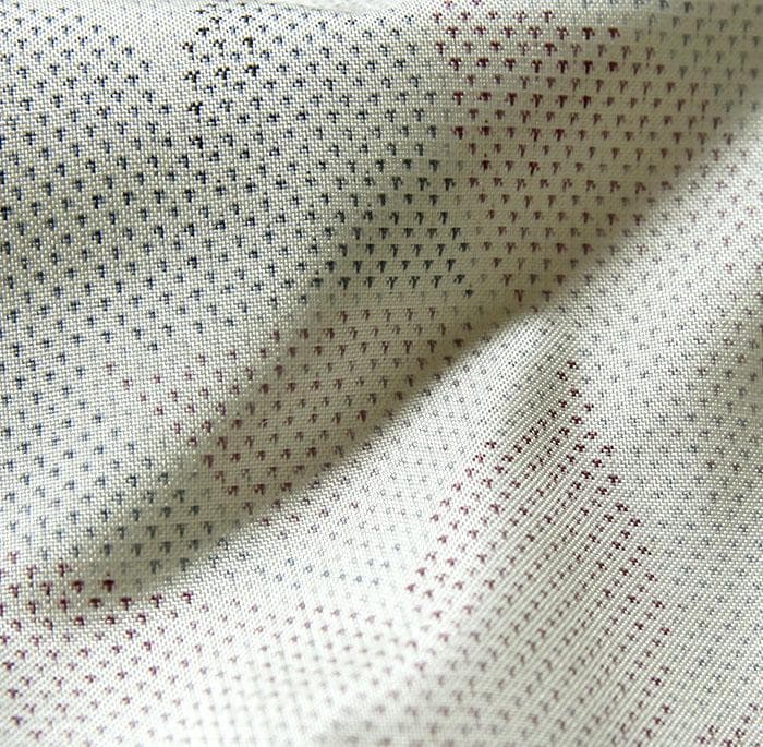 6943■　本場白大島紬　八つ手文　カタス式　経緯絣　美品
