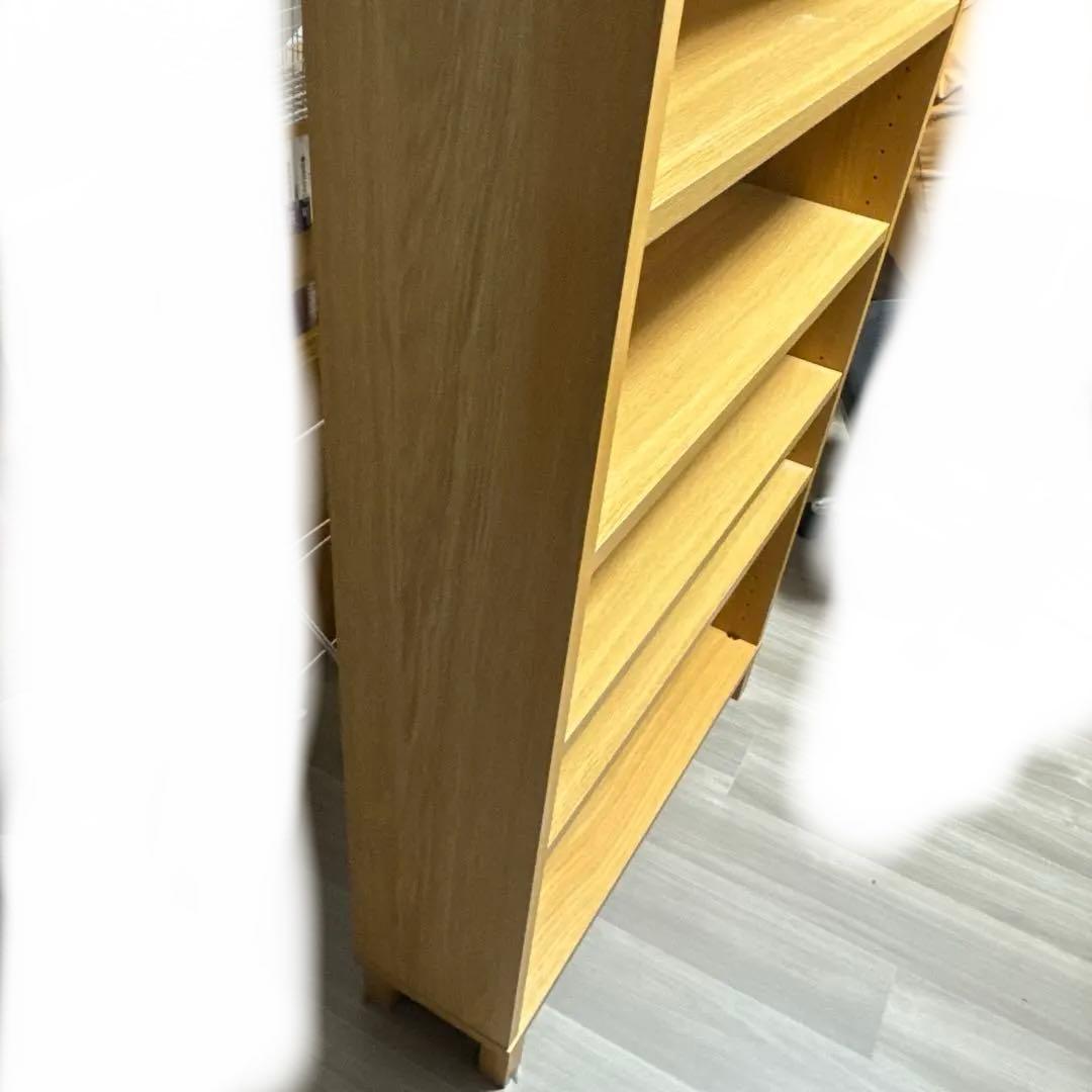 無印良品　オーク材薄型ラック・ワイド大・奥行２２ｃｍ