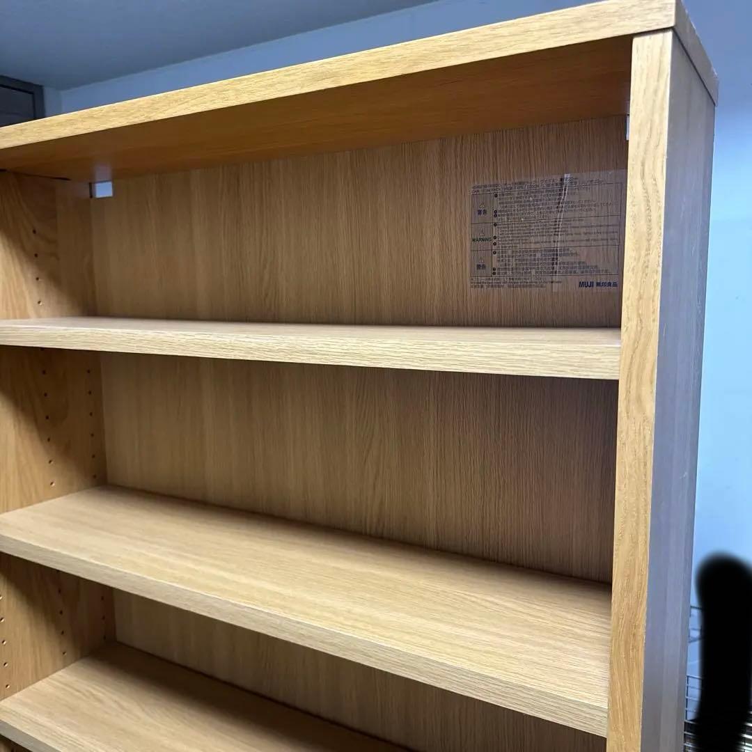 無印良品　オーク材薄型ラック・ワイド大・奥行２２ｃｍ
