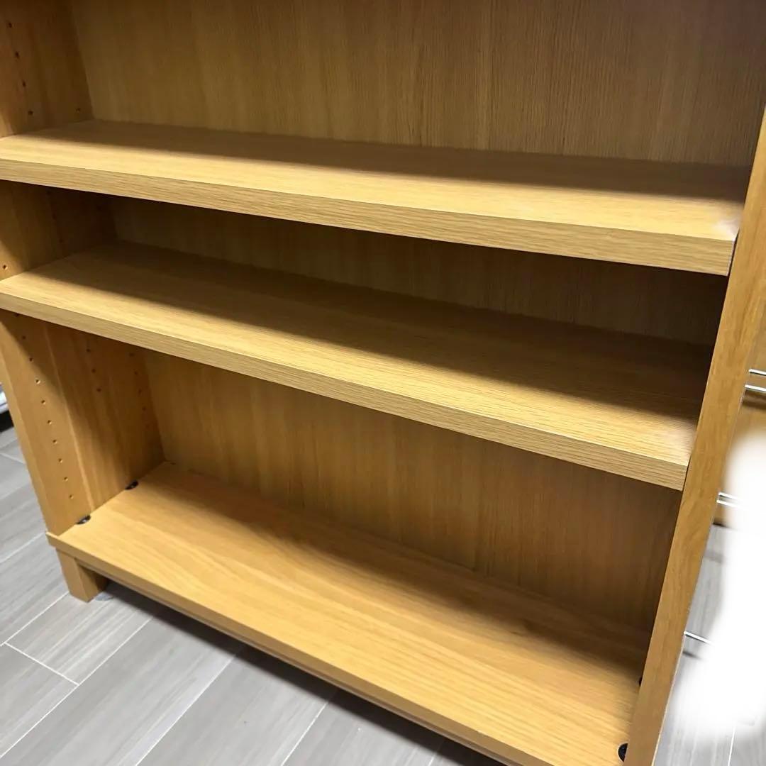 無印良品　オーク材薄型ラック・ワイド大・奥行２２ｃｍ