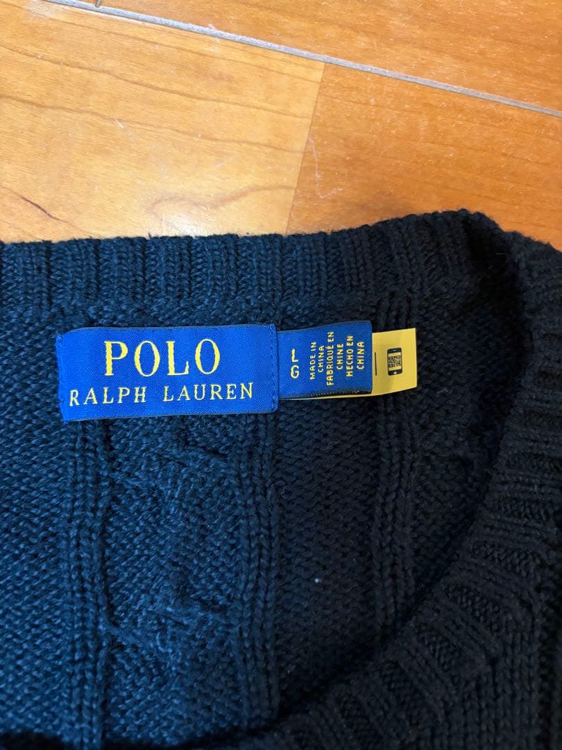 Polo Ralph Lauren ブラック ケーブルニット Lサイズ