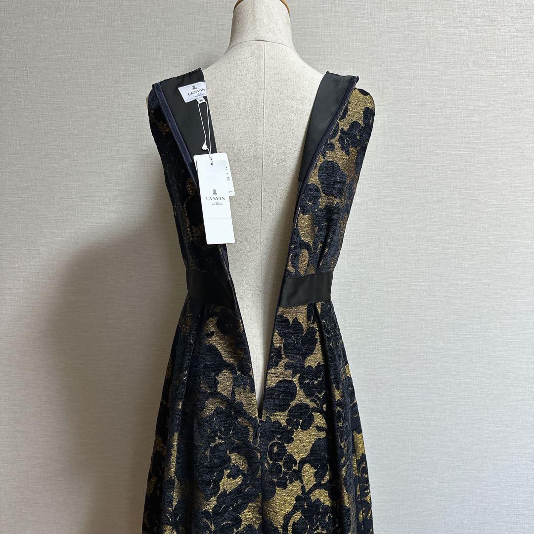 新品タグ付き♡ランバンオンブルー フラワージャガードワンピース 38