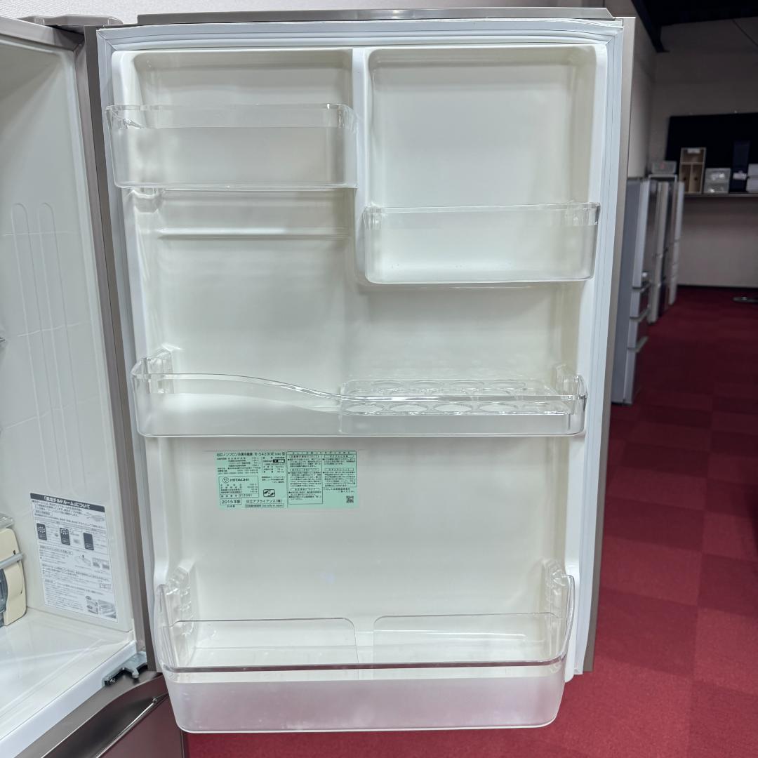 都内23区配送無料　日立2015年製5ドアガラストップ冷蔵庫　415L