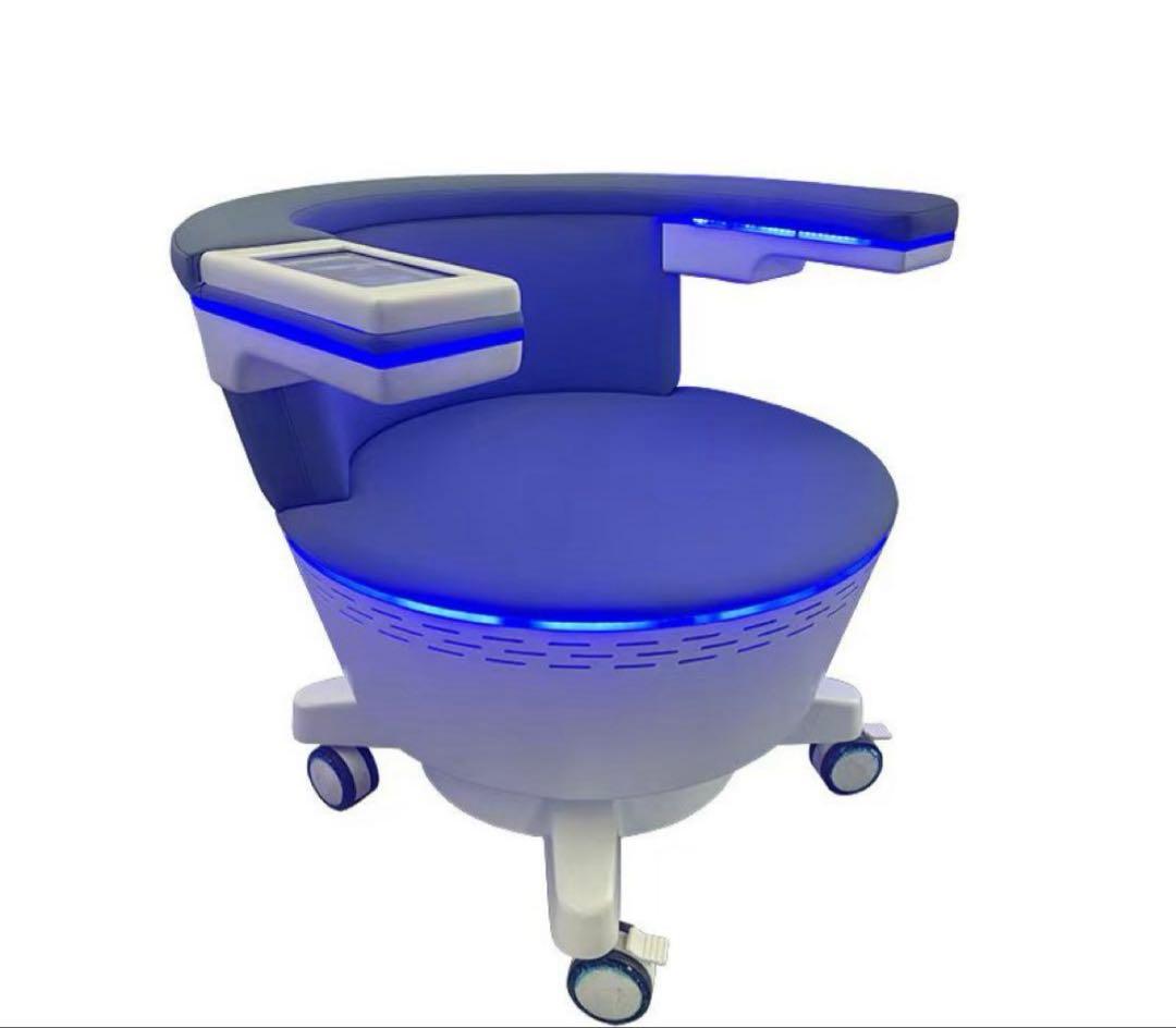 ブルー、水色、骨盤底筋　トレ一ニングチェア EMS 電磁パルス　椅子