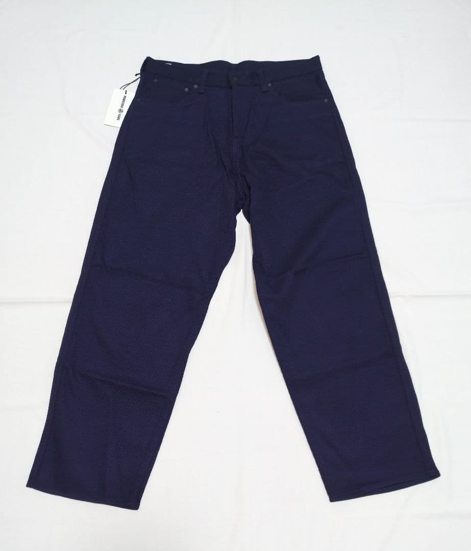 桃太郎ジーンズ MOMOTARO JEANS 刺し子パンツ　W38　ネイビー