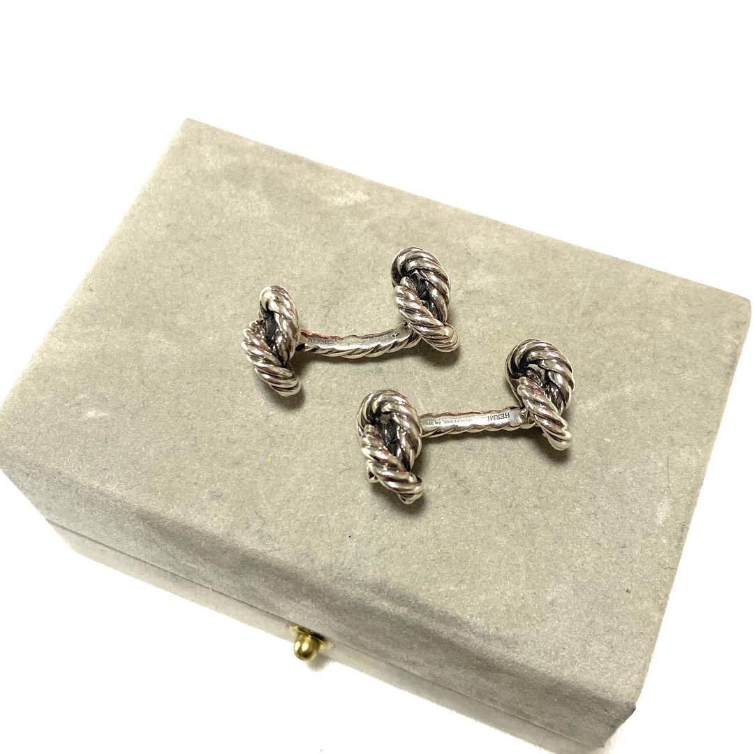 HERMÈS カフリンクス ツイストロープデザイン silver 925