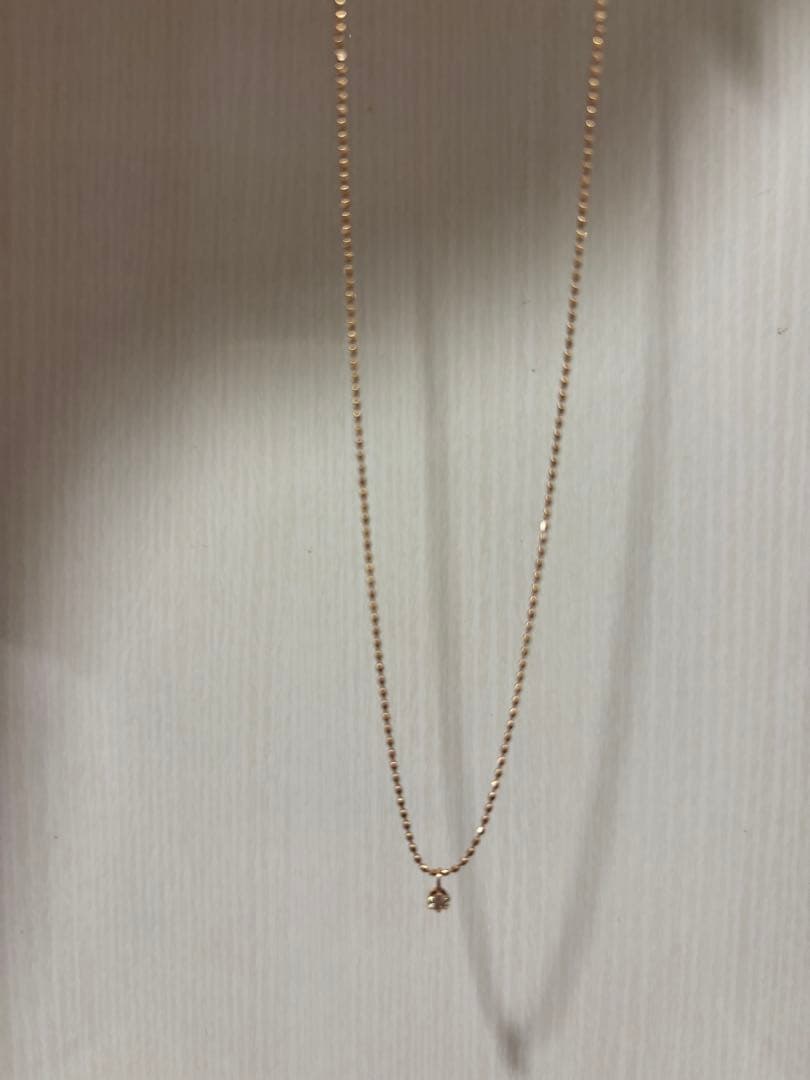 cui-cui k10ピンクゴールド　ダイヤモンドボールチェーンネックレス