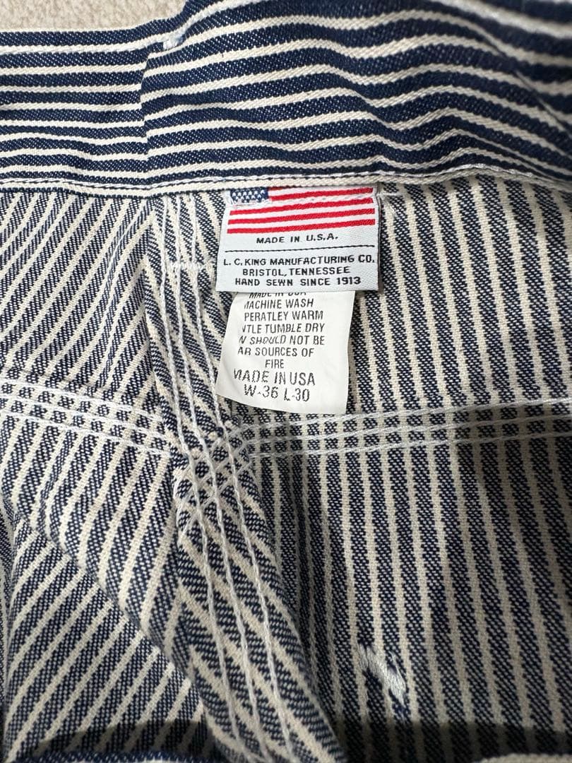 L.C.KINGキング　ストライプ ヒッコリーワークパンツ
