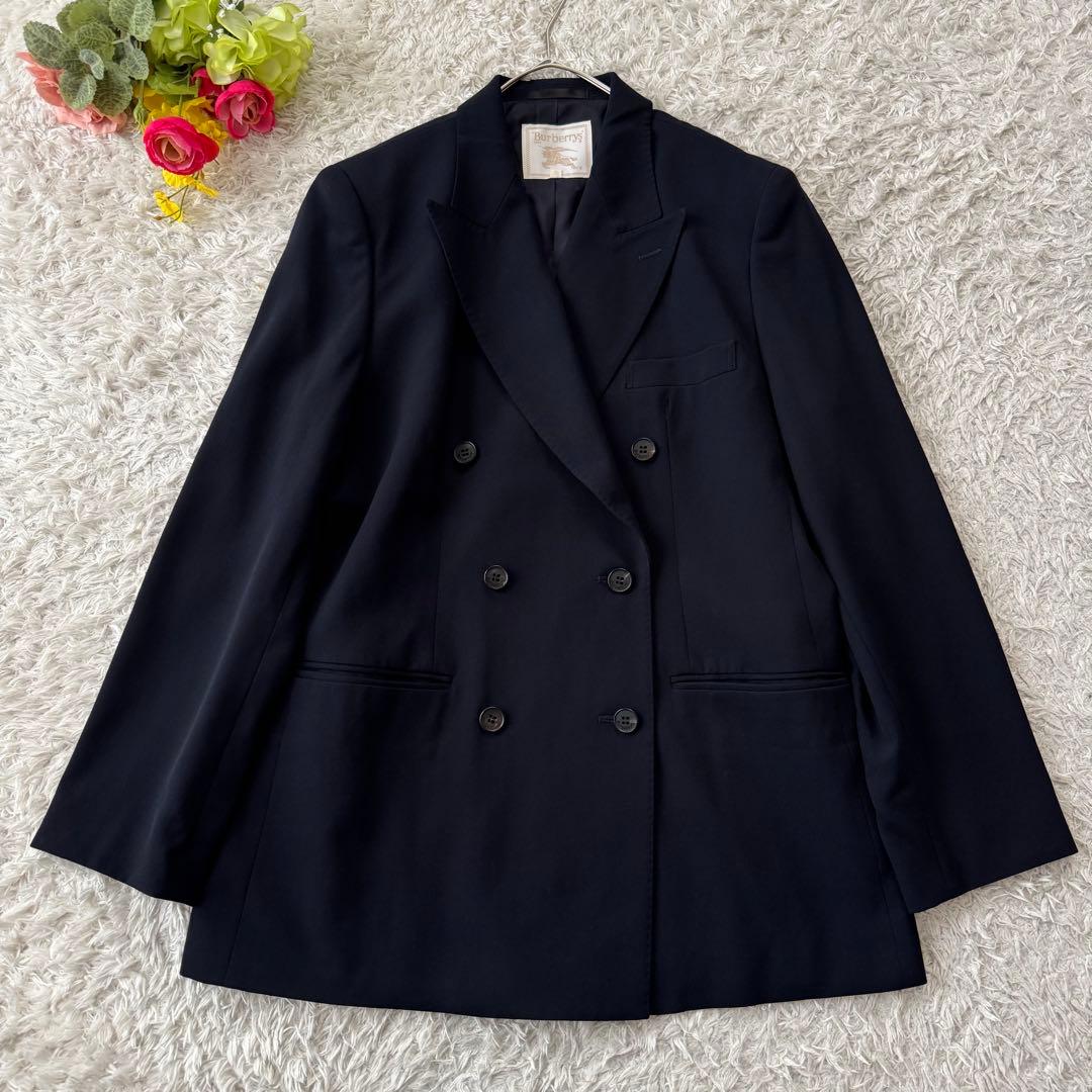 美品 バーバリー セットアップ スカートスーツ ウール ダブル フォーマル