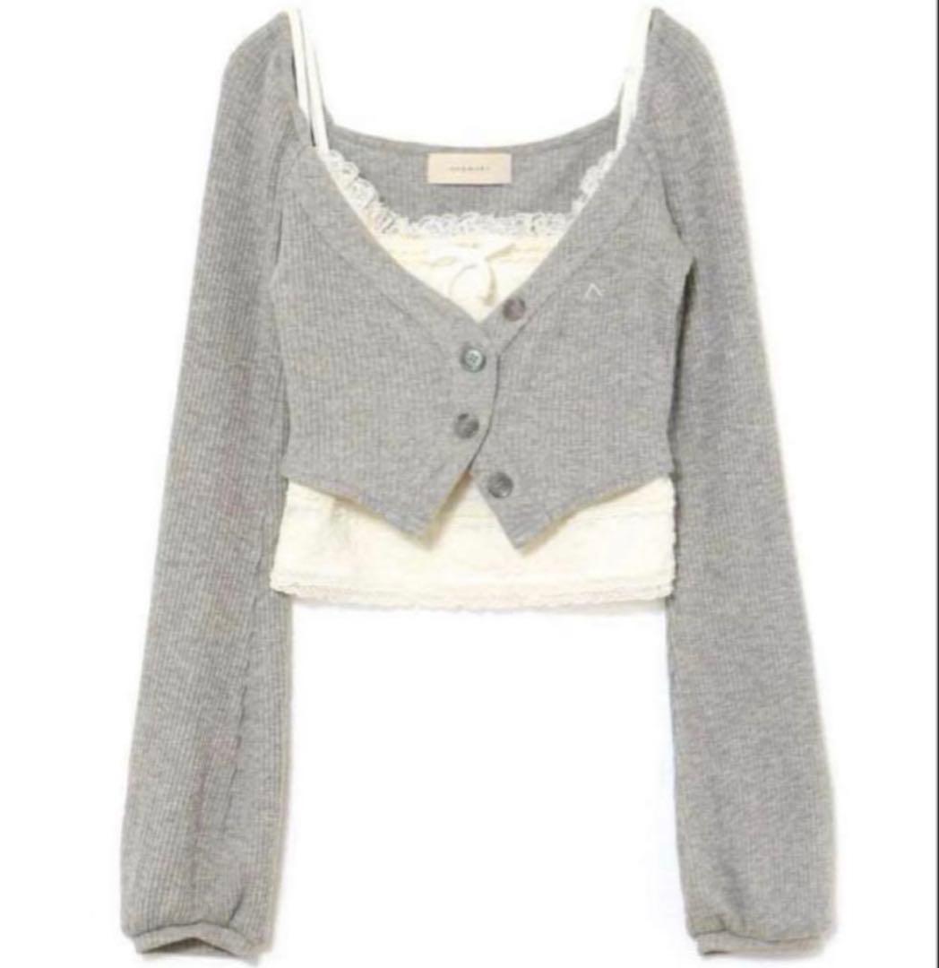 トップス ANDMARY Clala layered set gray
