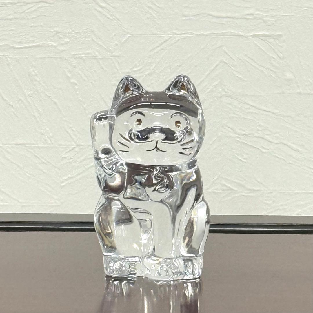 H19KZ13a 美品 Baccarat バカラ 招き猫 クリア