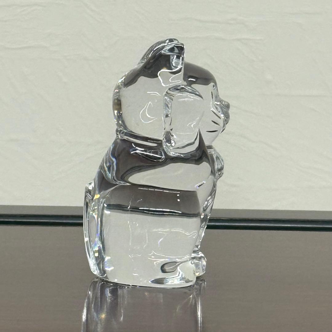 H19KZ13a 美品 Baccarat バカラ 招き猫 クリア