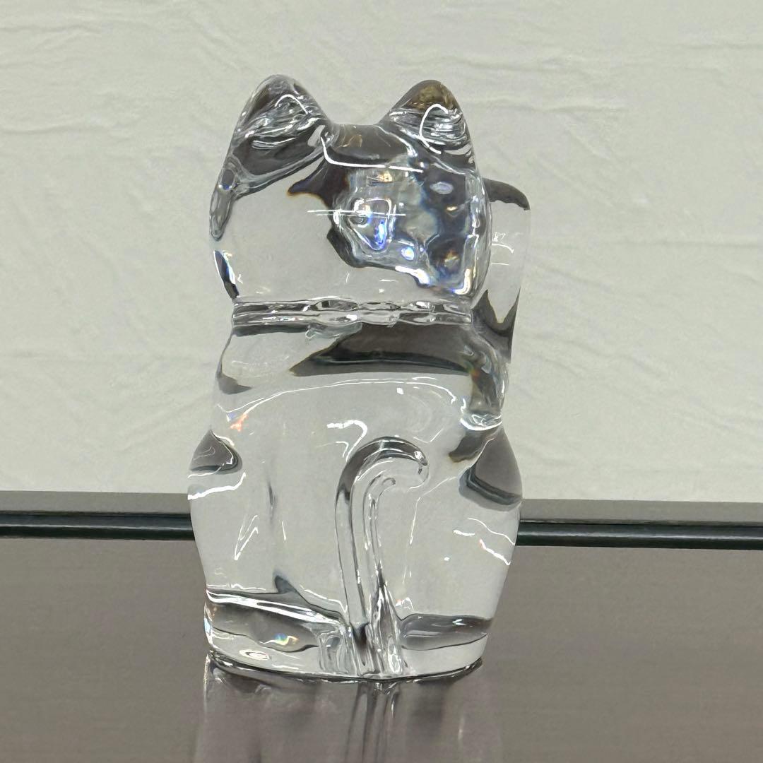 H19KZ13a 美品 Baccarat バカラ 招き猫 クリア