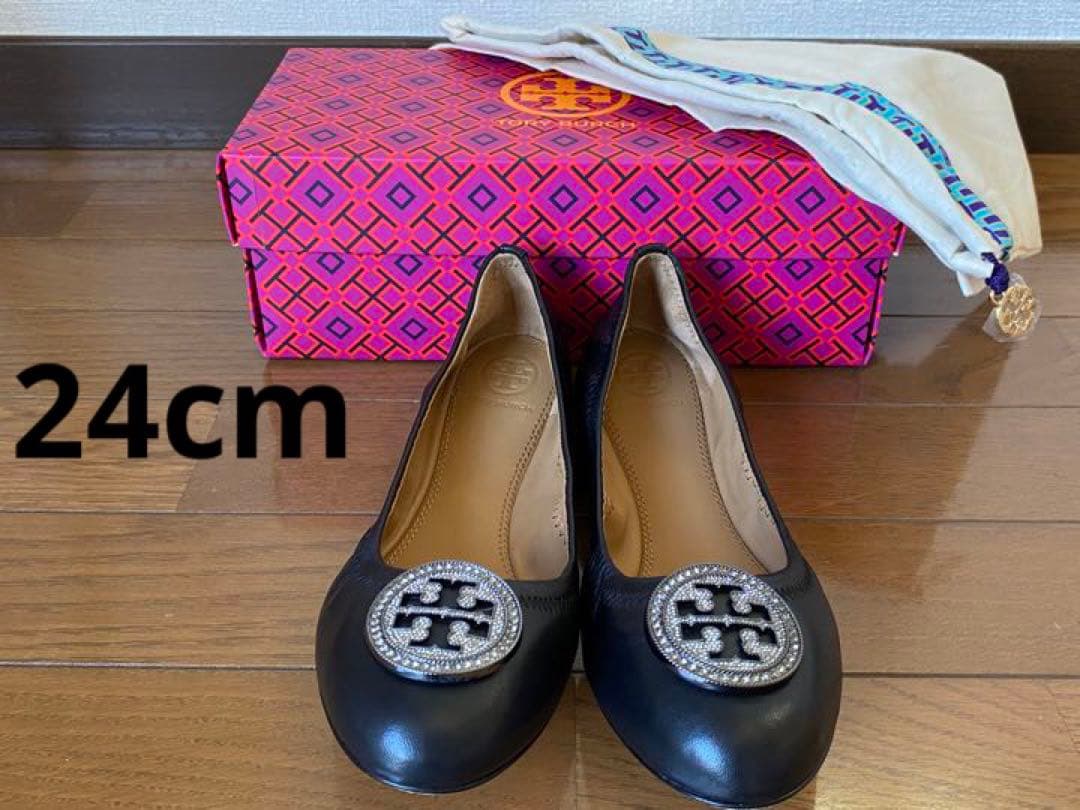 Tory Burch フラットシューズ　黒　24cm