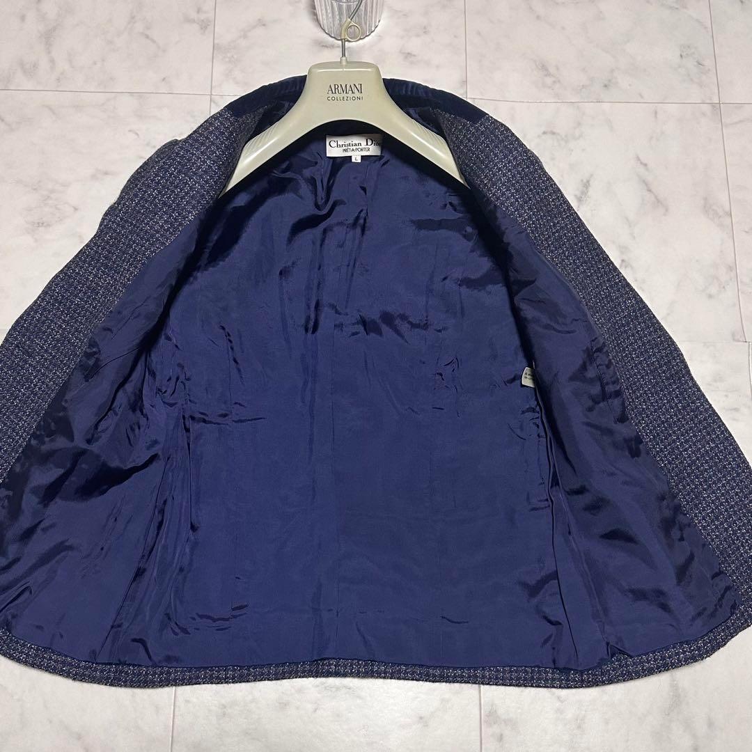 希少レア・美品✨️ディオール テーラードジャケット ミックスツイード ベロア L