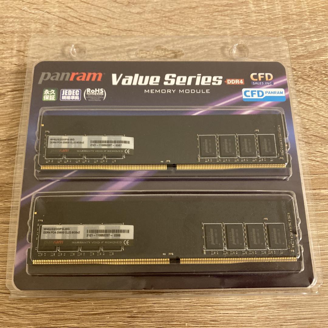 【動作保証付き】CFD Panram DDR4 3200 16GB（8G×2枚）