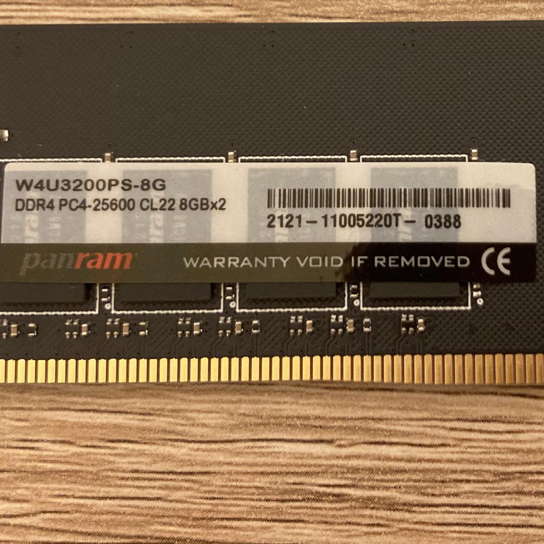 【動作保証付き】CFD Panram DDR4 3200 16GB（8G×2枚）