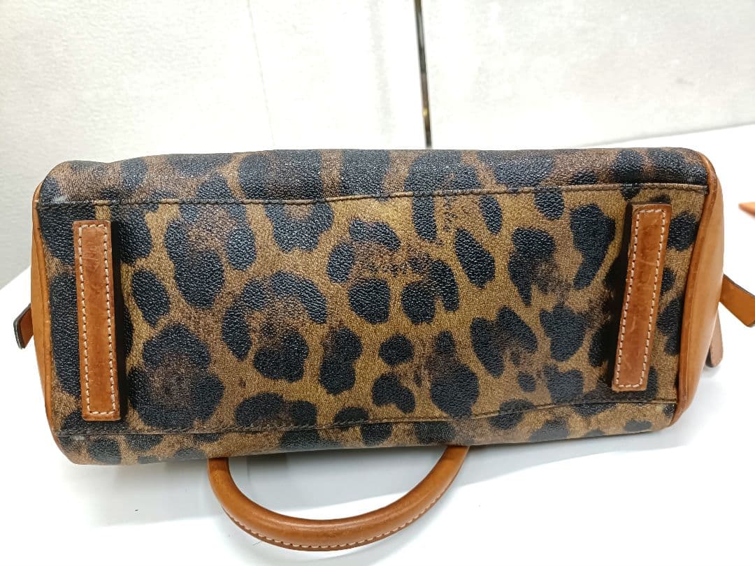 ドルチェ&ガッバーナ ヒョウ柄 ハンドバッグ ミニボストン オールレザー
