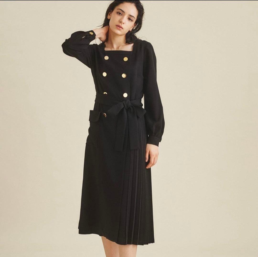 グレースコンチネンタル ウールタッチダブルワンピース