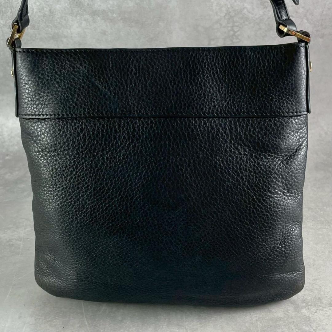 美品　トリーバーチ アマンダ　ブラック　レザー　ショルダーバッグ　グレインレザー