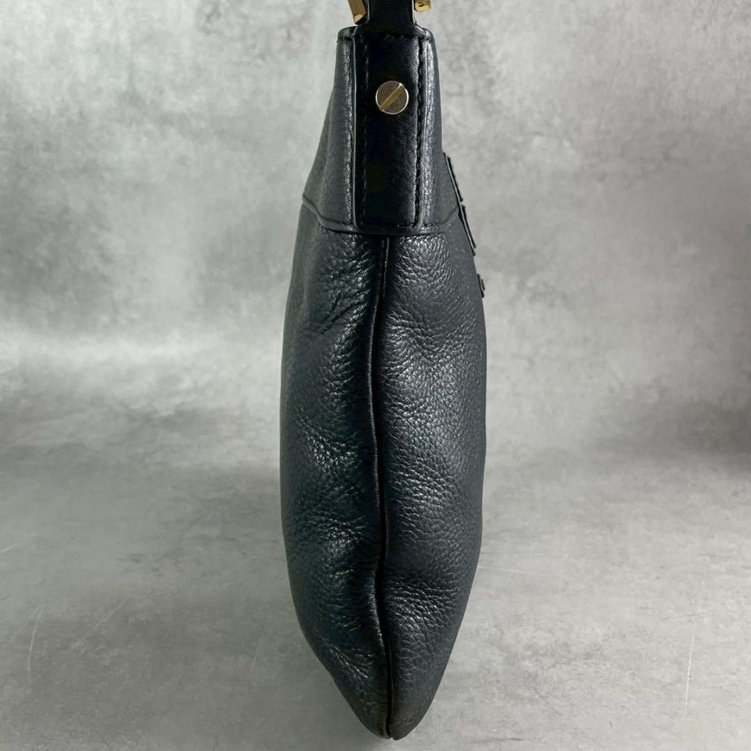 美品　トリーバーチ アマンダ　ブラック　レザー　ショルダーバッグ　グレインレザー