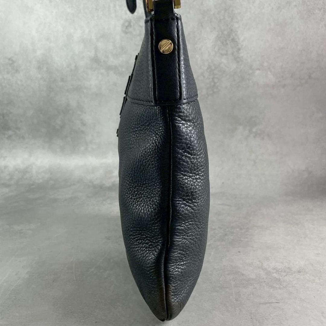 美品　トリーバーチ アマンダ　ブラック　レザー　ショルダーバッグ　グレインレザー