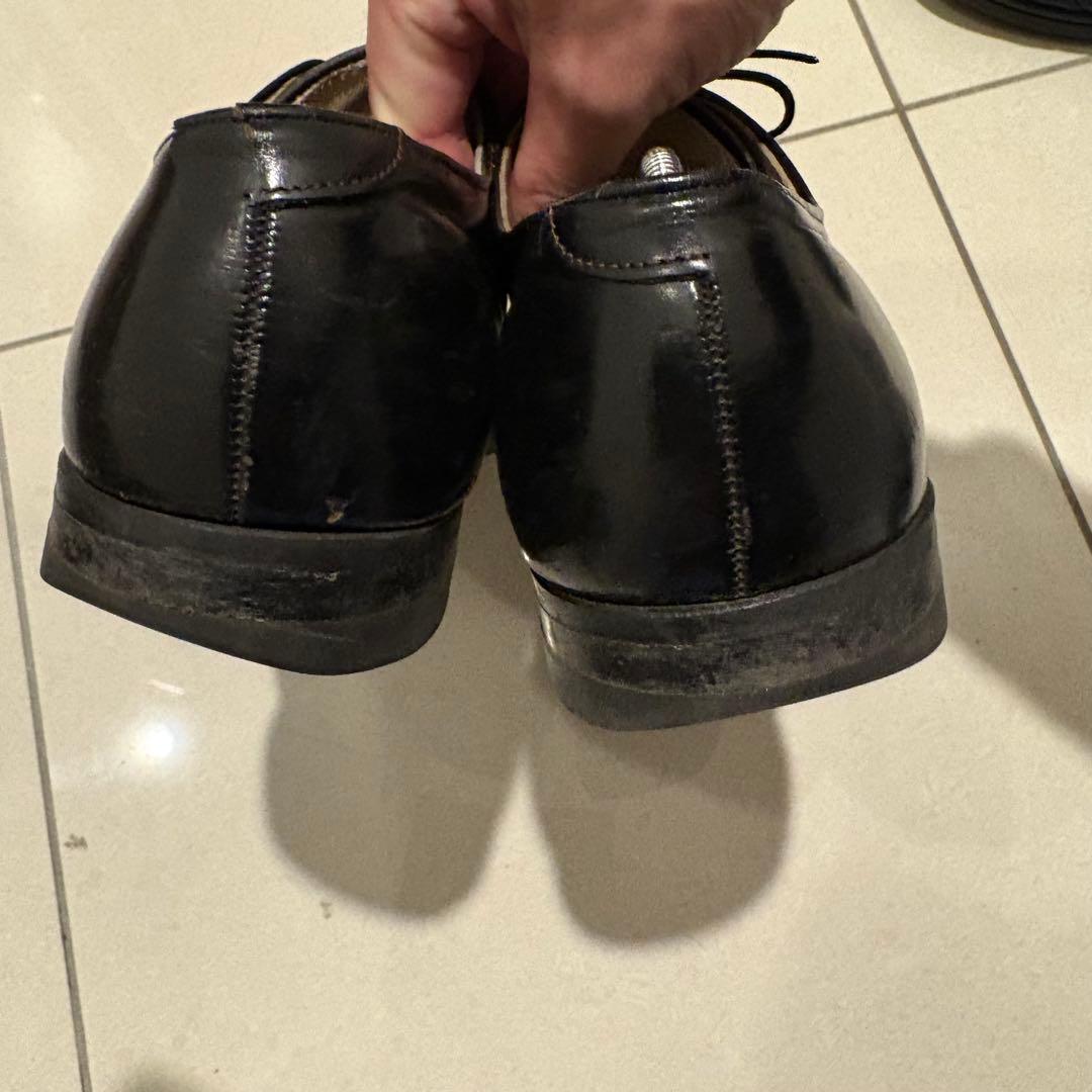 黒 レザー ドレスシューズ プレーントゥ　US NAVY