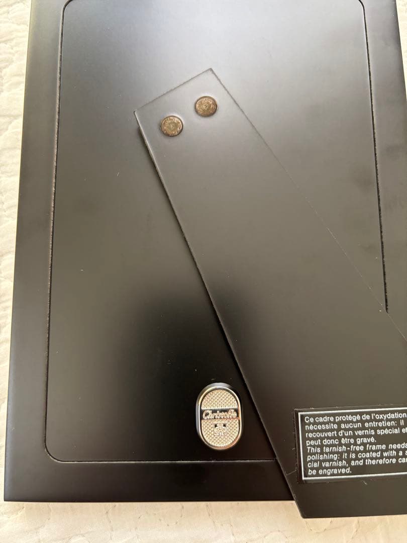 【新品未使用】Christofle フォトフレーム ストライプデザイン