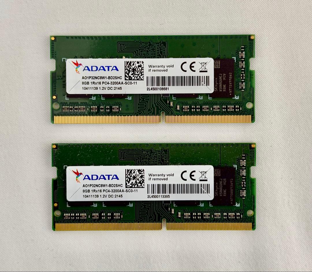 ADATA 16GB(8GBx2) DDR4-3200 ノート用 メモリ