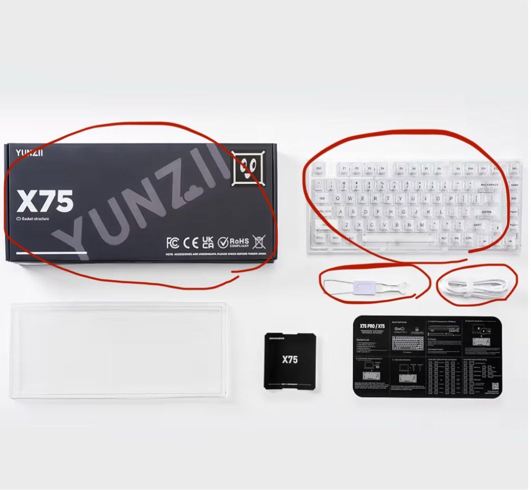 YUNZII X75 PRO 82キーワイヤレス メカニカルゲーミングキーボード