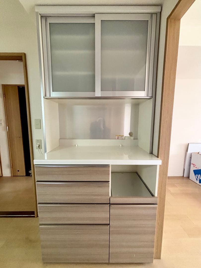 パモウナ ヘティヒ キッチンボードW100 食器棚　キッチンカウンター