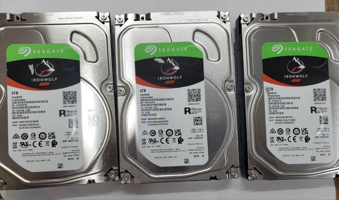 Seagate⭐︎ST4000VN008 3.5インチ4TB HDD3枚