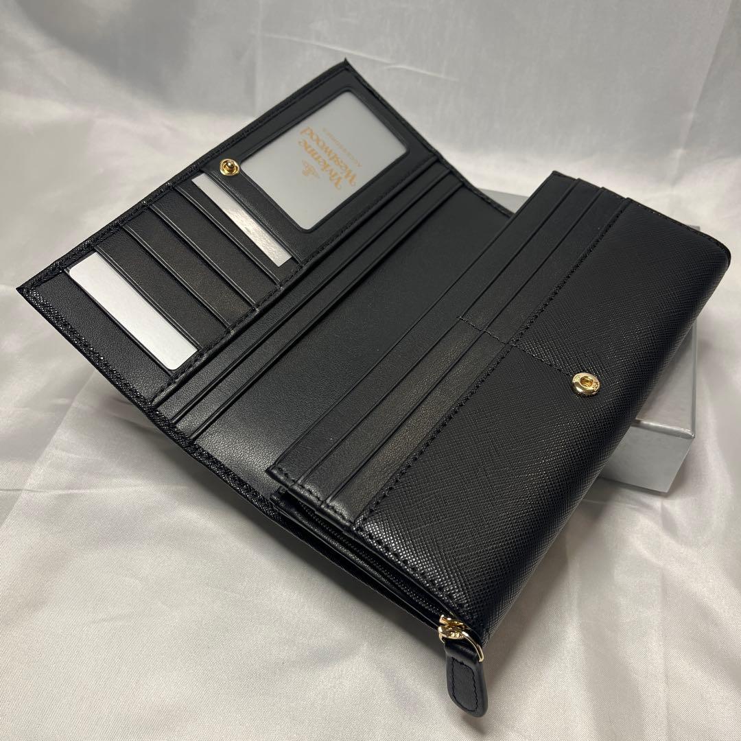 新品 Vivienne Westwood ブラック ゴールドオーブ 長財布