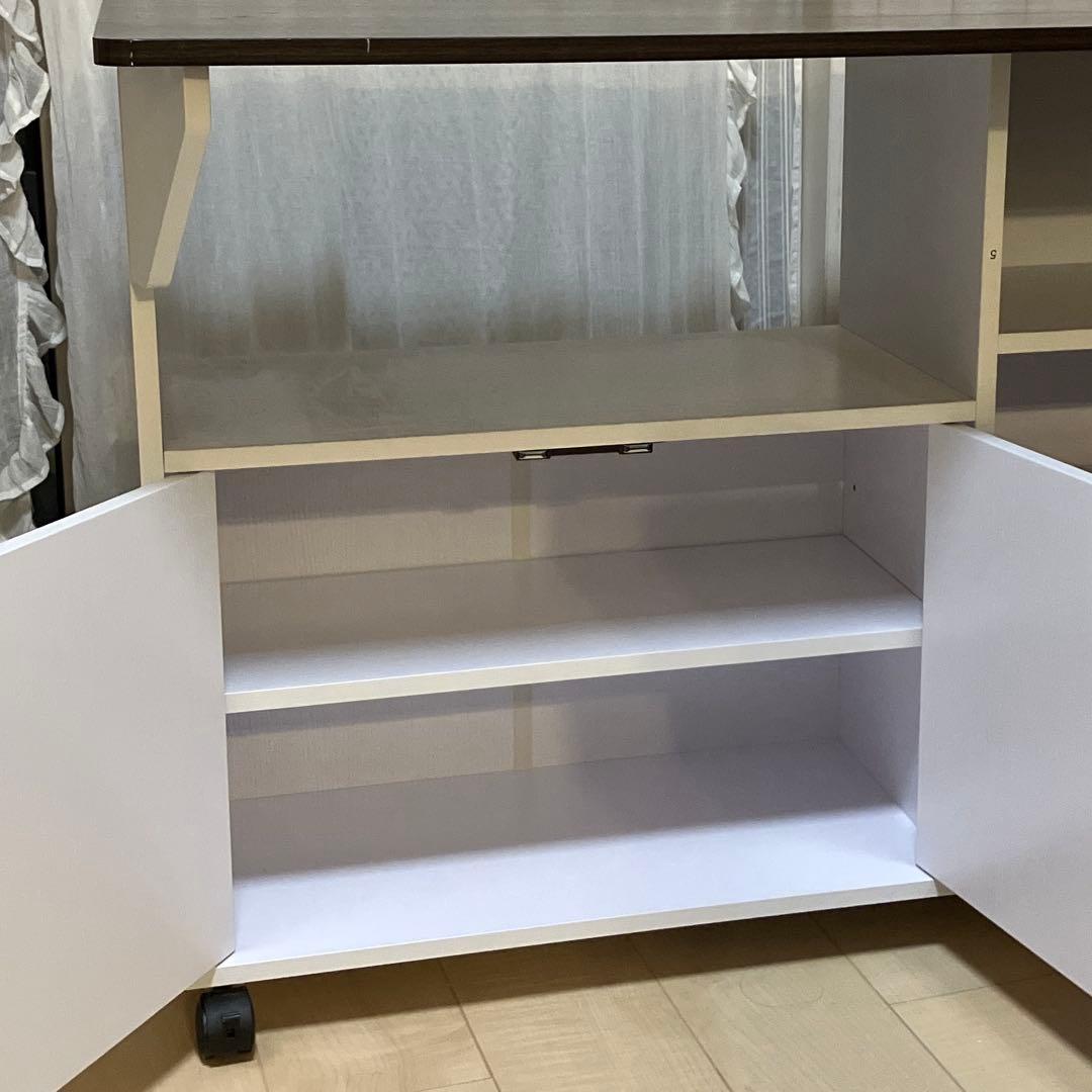 バタフライ　キッチンカウンター 作業台　テーブル　キャスター付き