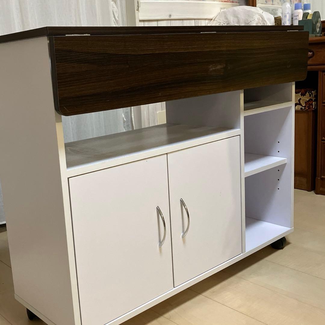 バタフライ　キッチンカウンター 作業台　テーブル　キャスター付き