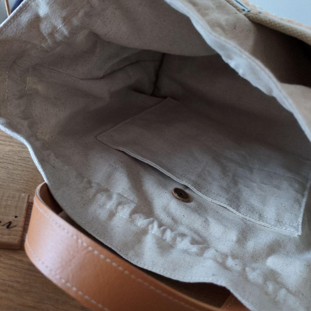 【1561】あおりポケットの巾着バッグ＊ミナペルホネン