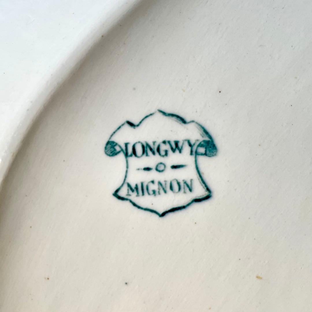 ロンウィ　小鳥と野ばらのラヴィエ Mignon Longwyフランスアンティーク