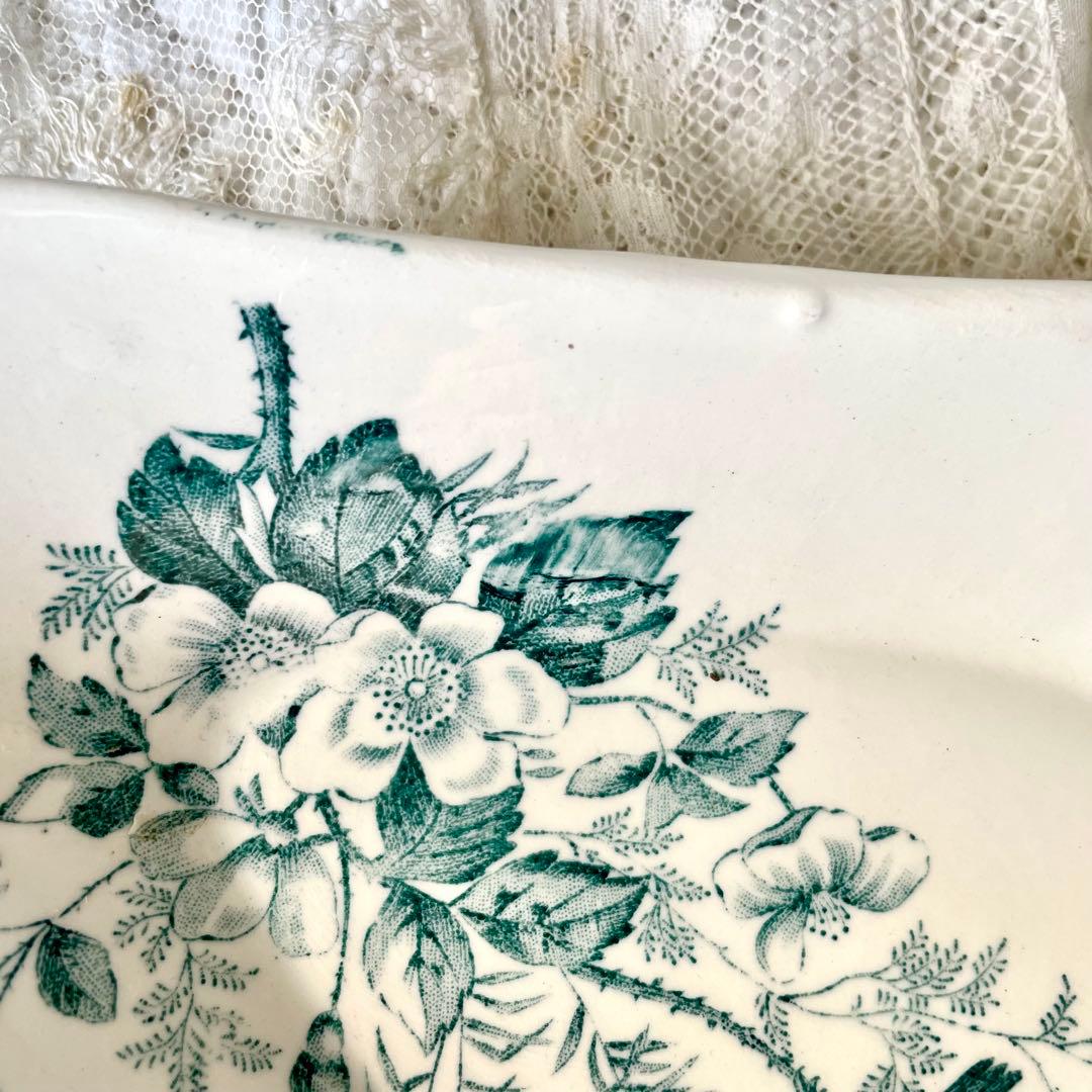 ロンウィ　小鳥と野ばらのラヴィエ Mignon Longwyフランスアンティーク