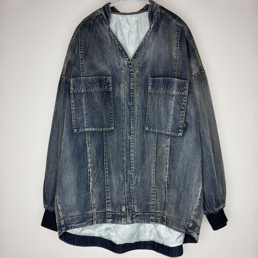 アヤン　ayane Vネック裏キルトダンガリージャケット