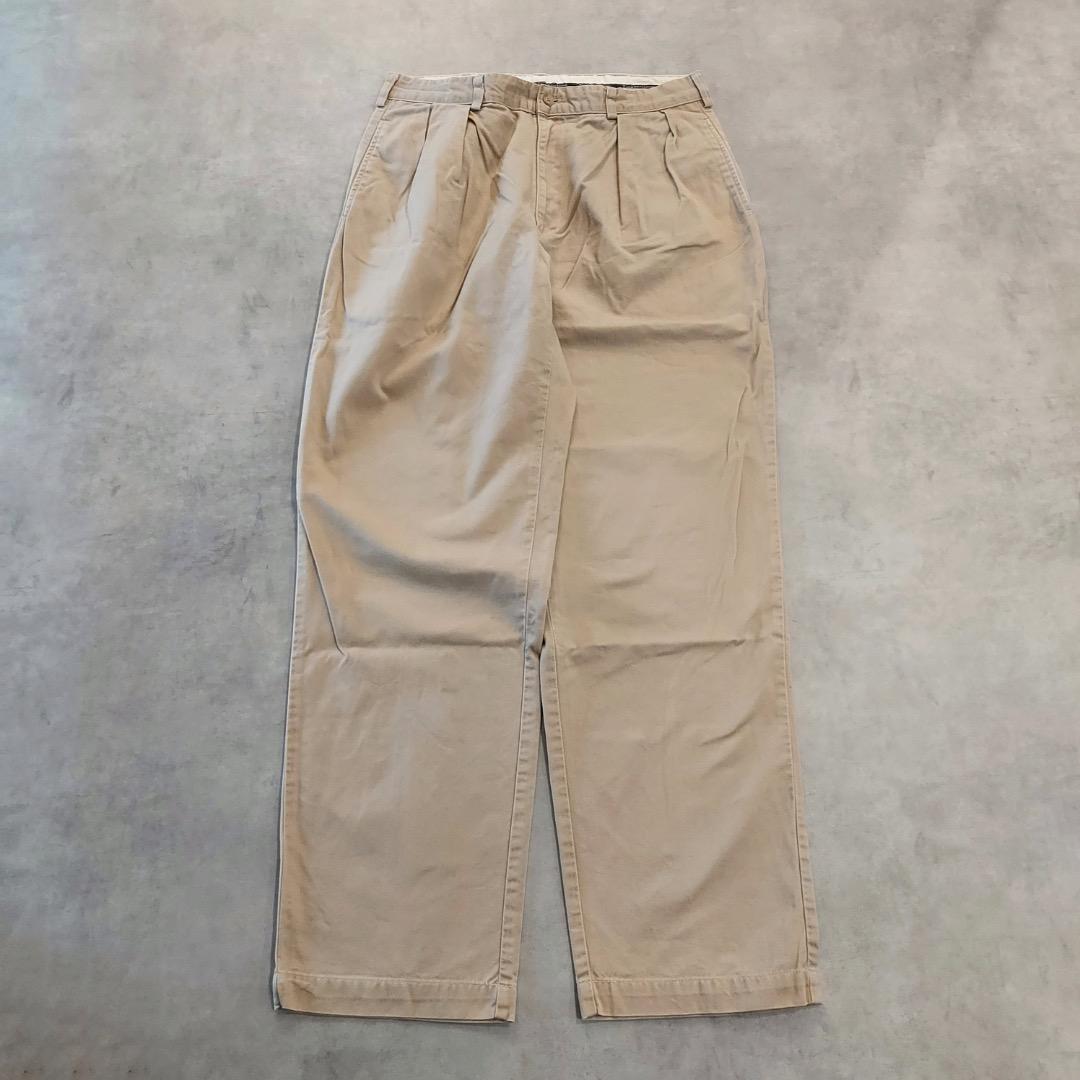 ポロ ラルフローレン W36 ポロチノ 90s USA製 ベージュ 16701